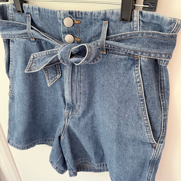 OVERLOVER Denim Tie Waist Jean Shorts M - Picture 7 of 13